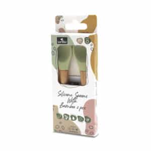 Cucchiaini in Silicone con Bambù 2pz Verde Fresh – LORELLI - immagine 3