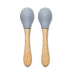 Cucchiaini in Silicone con Bambù 2pz Grigio - LORELLI - immagine 3