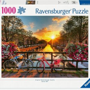 Puzzle 1000 pz - Biciclette ad Amsterdam - RAVENSBURGER - immagine 1