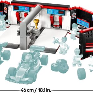 Garage con monoposto Mercedes-AMG e Alpine F1 - LEGO - immagine 2