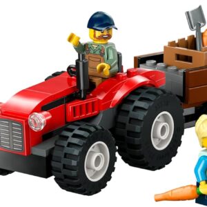 Trattore agricolo rosso con rimorchio e pecore - LEGO - immagine 3