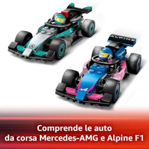 Garage con monoposto Mercedes-AMG e Alpine F1 - LEGO - immagine 4