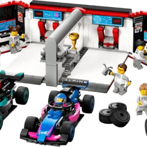 Garage con monoposto Mercedes-AMG e Alpine F1 - LEGO - immagine 8