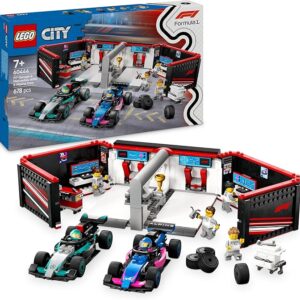 Garage con monoposto Mercedes-AMG e Alpine F1 - LEGO - immagine 1