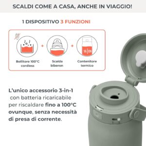 Bollitore scalda latte e scalda biberon portatile 500 ml HOT'N'GO- NUVITA - immagine 2